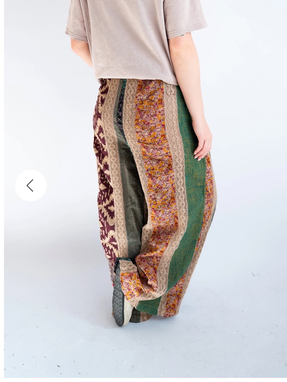💎NEW Jaded Gypsy Dream Weaver Flow Pants Boho Patchwork Wide Leg - Picture 5 of 5